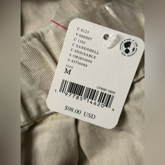 NWT $98 Free People After Love Roll Cuff Wide Leg Pants Sandshell Size Medium - Picture 11 of 13